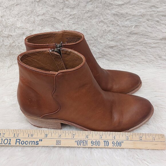 Frye Women's Brown Leather Carson Piping Bootie US 9M - Picture 3 of 9